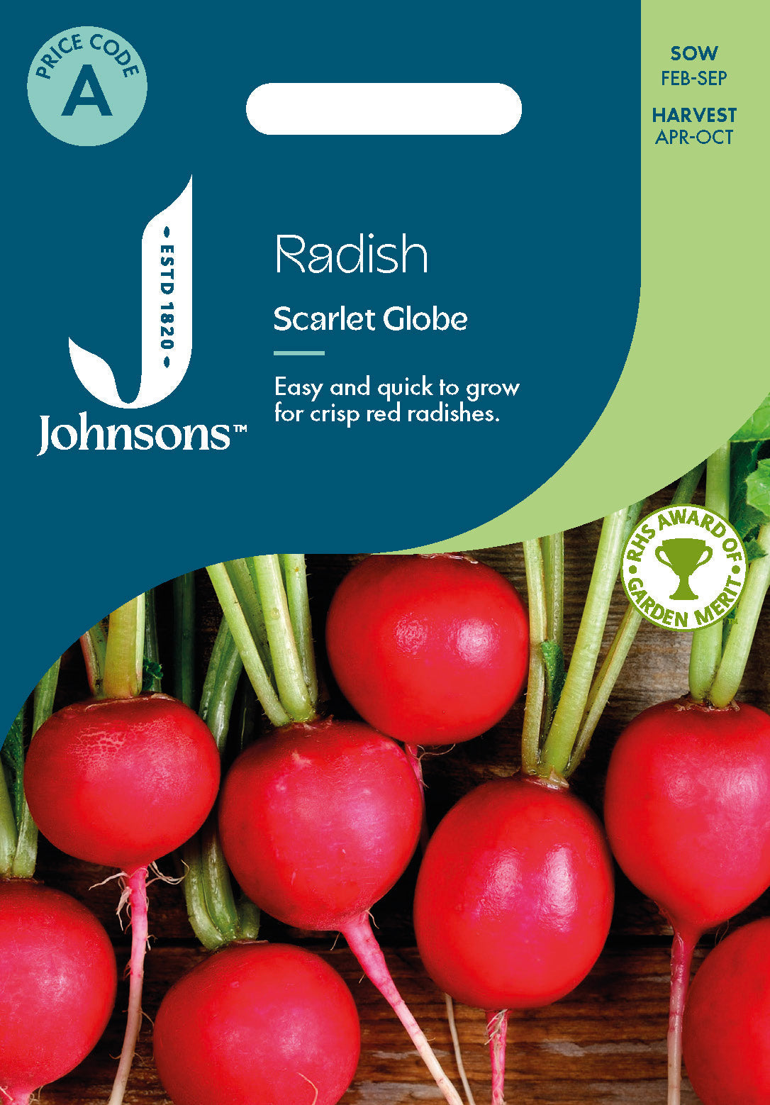 Johnsons Radish Scarlet Globe Seeds Packet