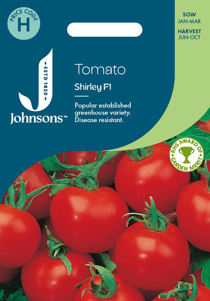 Johnsons Tomato Shirley F1 Seeds Packet
