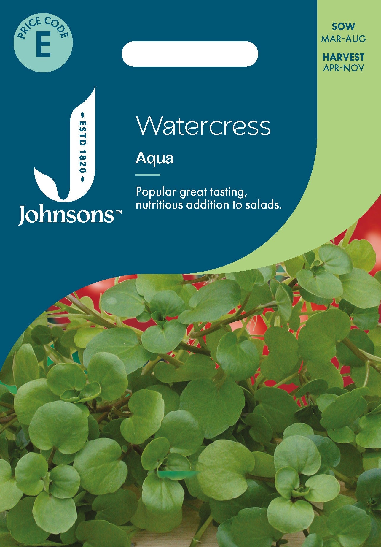 Johnsons Watercress Aqua Seeds Packet