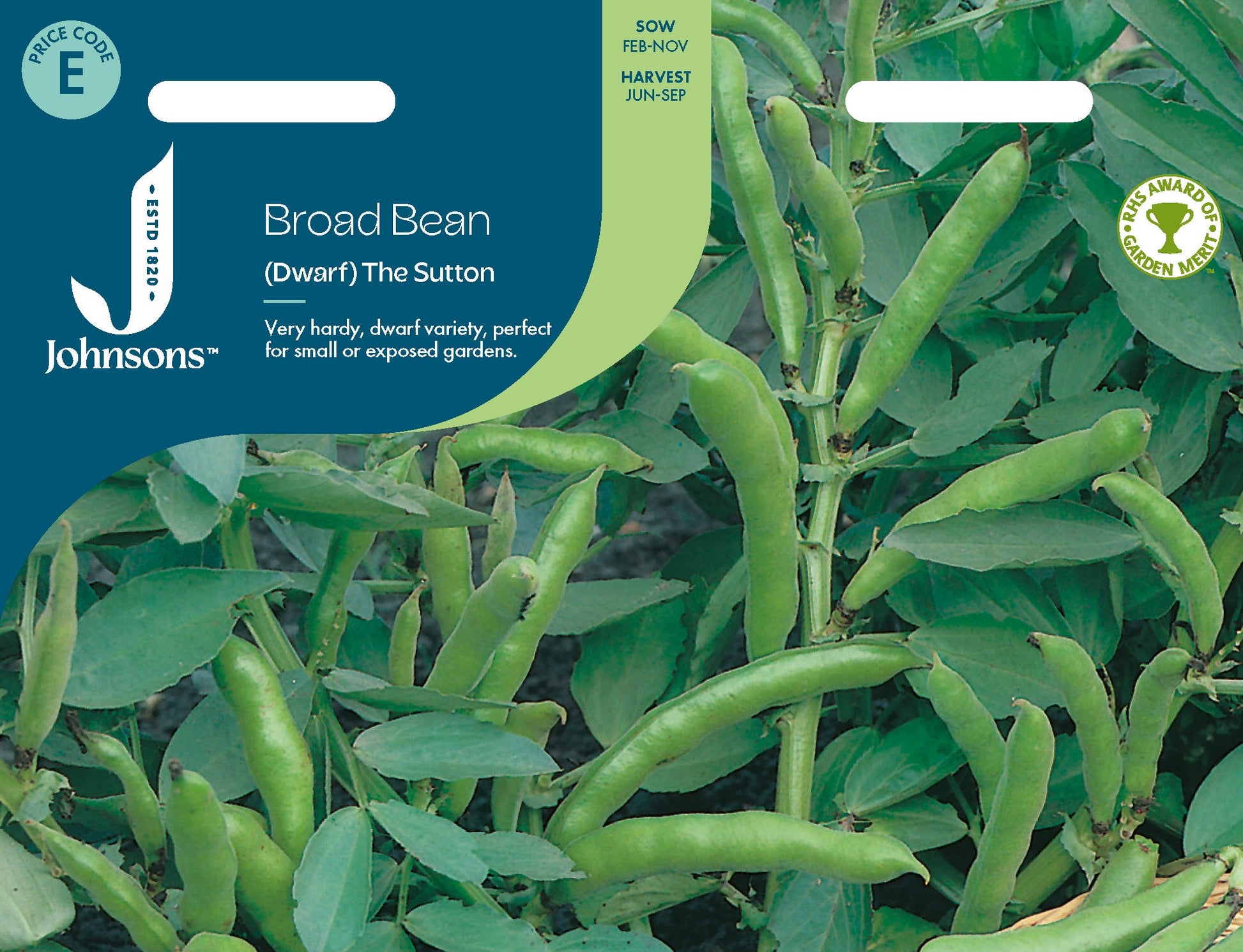 Johnsons Broad Bean (Dwarf) The Sutton Seeds Packet