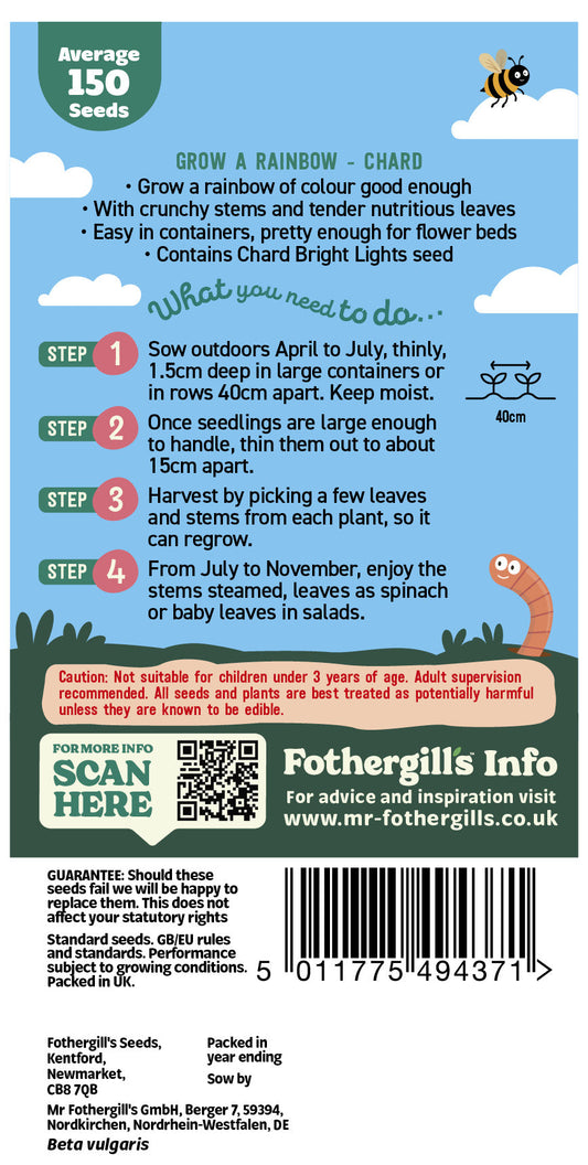 Mr Fothergill's Grow A Rainbow - Chard Seeds Packet