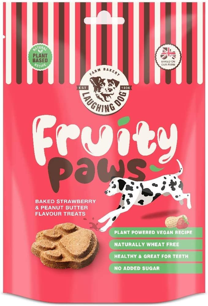 Laughing Dog Fruity Paws Dog Treats (Peanut Butter & Strawberry) 125g