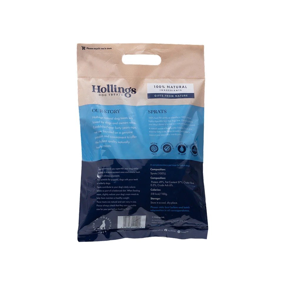 Hollings Sprats 100g on a white background