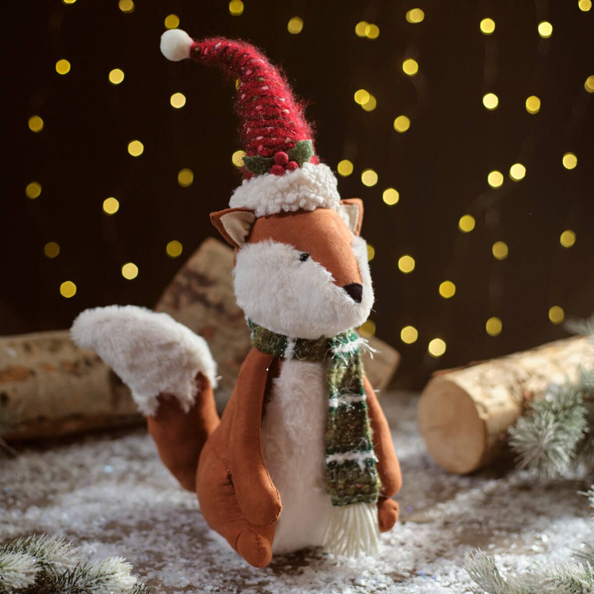 Christmas Dressed Fabric Sitting Fox