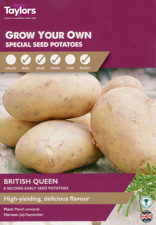 Taylors Bulbs British Queen Second Early Seed Potatoes 8 Pack