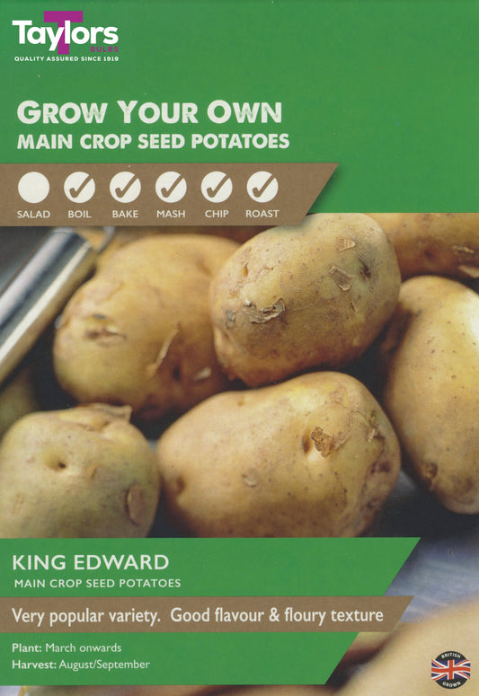 Taylors Bulbs King Edward Main Crop Seed Potatoes 10 Pack