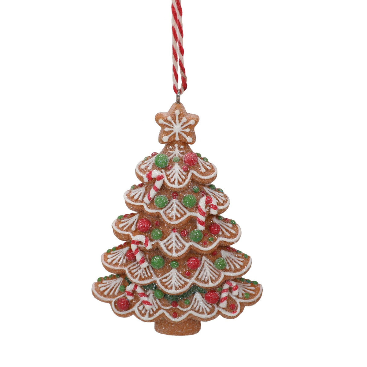 Hanging Christmas tree ornament in the style of gingerbread