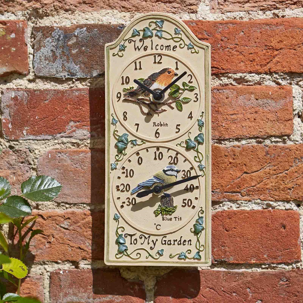 Birdberry Wall Clock & Thermometer – Grasmere Garden Centre