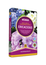 Growmore Ericaceous plant food packaging with floral design on a white background