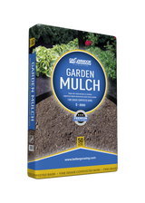 Bag of garden mulch with visible branding on a white background