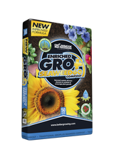 Box of Enriched GRO+ Seaweed compost with sunflower and seaweed images on a white background