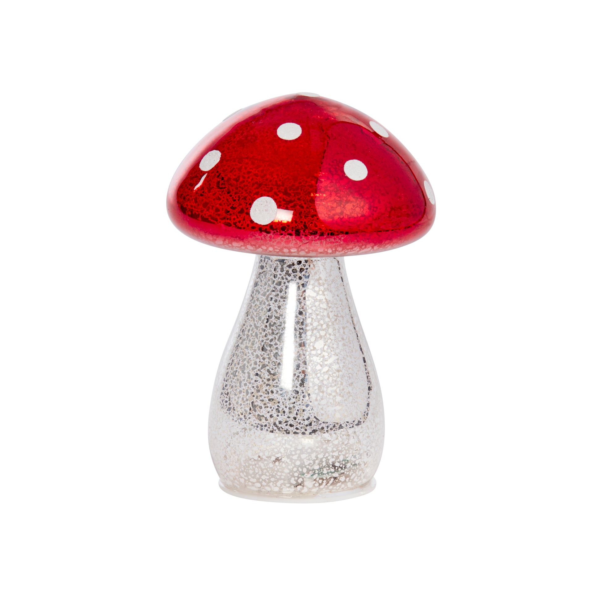 Light up mushroom decoration on a white background