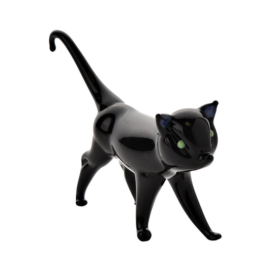 Black cat figurine on a white background