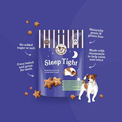 Laughing Dog Sleep Tight Dog Treats 125g on a white background