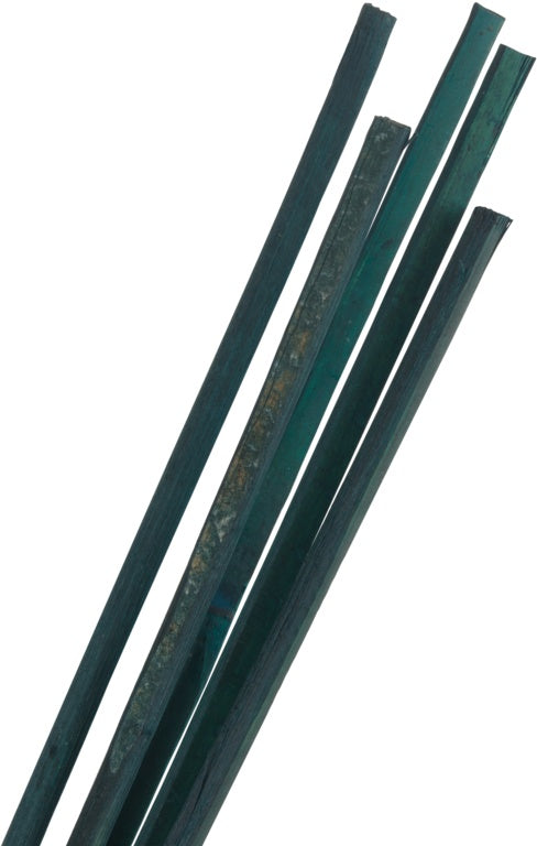 Bundle of dark green square wooden plant stakes | Treated timber garden support sticks | UK flower and vegetable growers