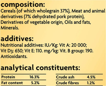 Ingredient list for Bonio Meaty Chip 375g