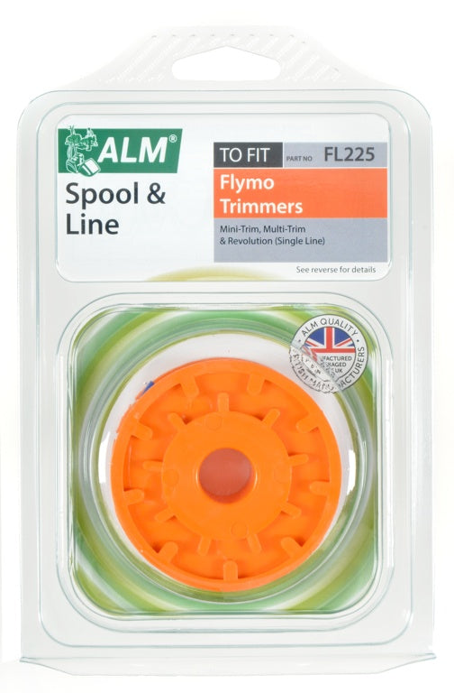 Package of ALM Spool & Line for Flymo Trimmers with orange spool visible