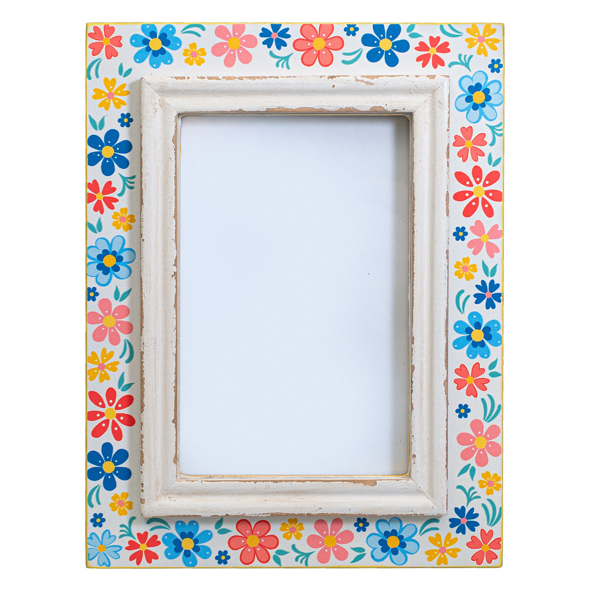 Floral photo frame on a white background
