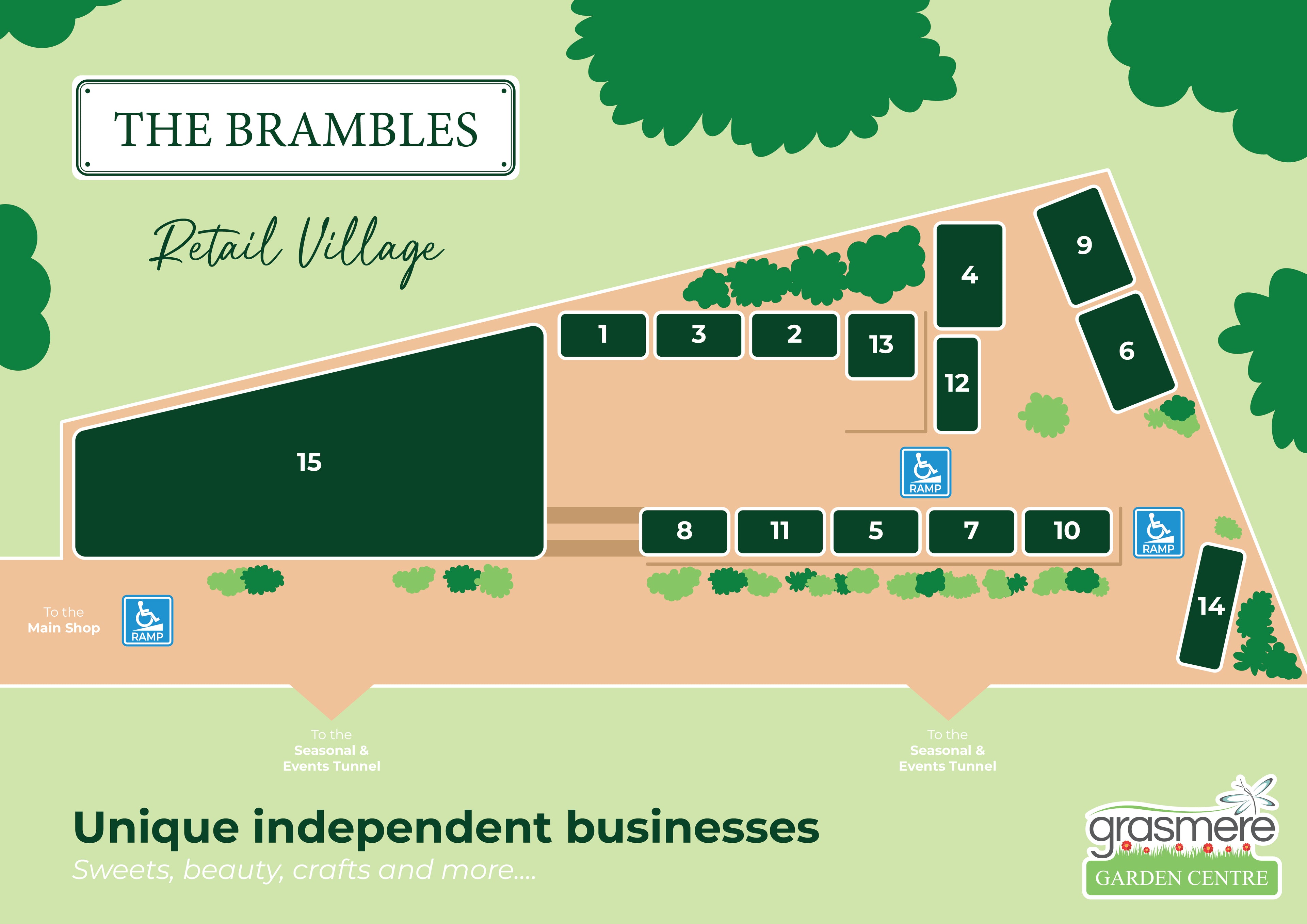 Grasmere Garden Centre - The Brambles Retail Village Map