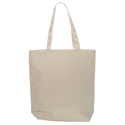 Beige tote bag on a white background