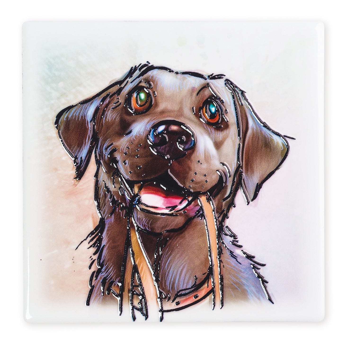 Illustration of a brown dog with a white background