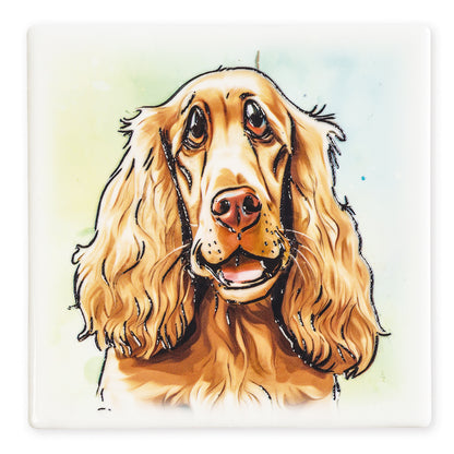 Artistic illustration of a dog's face on a white background