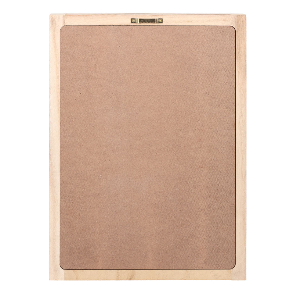 Brown cork board with wooden frame on a white background