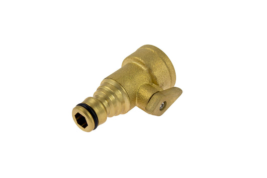 Brass fitting on a white background