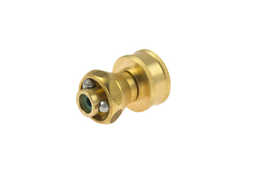 Brass fitting on a white background