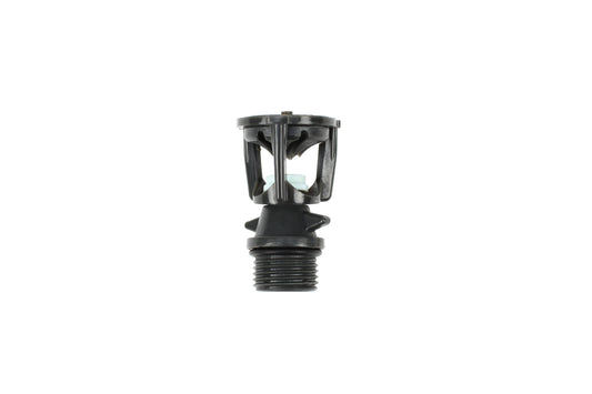 Black sprinkler head on a white background