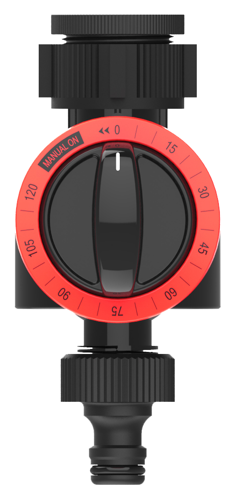 Black and red adjustable dial on a white background