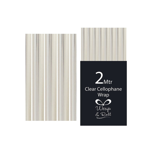 Clear cellophane wrap in packaging on a white background
