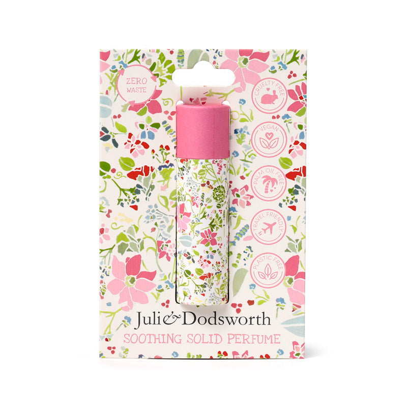 Julie & Dodsworth soothing solid perfume packaging with floral design