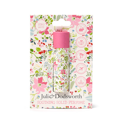Julie & Dodsworth soothing solid perfume packaging with floral design