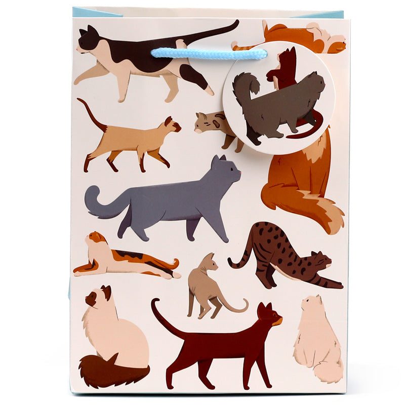 Set of cat-shaped stickers on a white background
