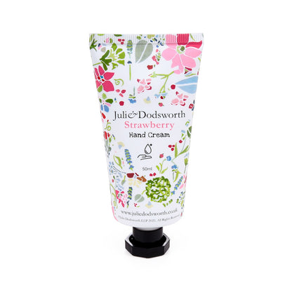 Hand cream tube with floral design packaging on a white background