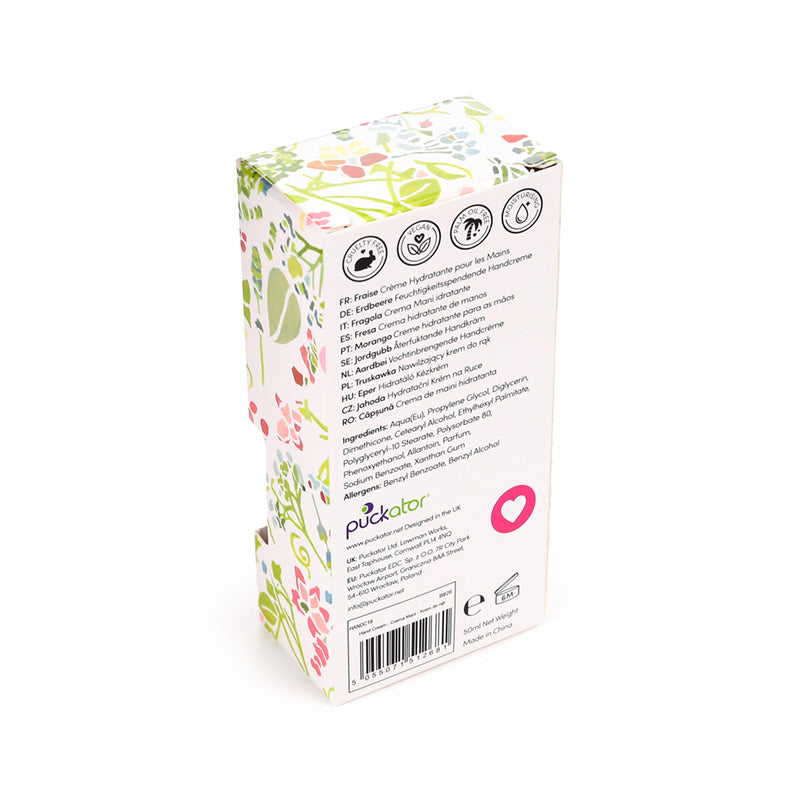 Product packaging with floral design and text on a white background