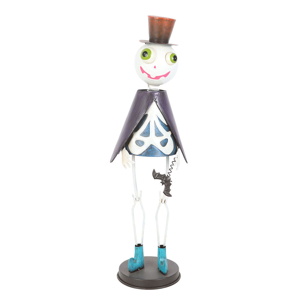 Animated character figure with top hat and blue boots on a white background