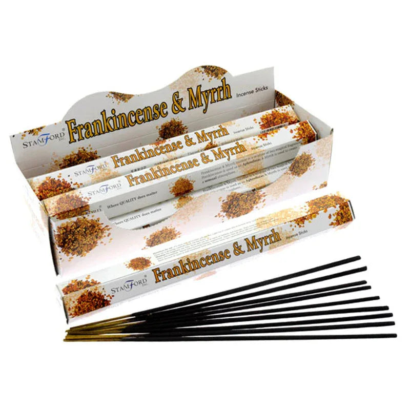 37112 Stamford Premium Hex Incense Sticks Frankincense & Myrrh 20 Pack - Grasmere Garden Centre