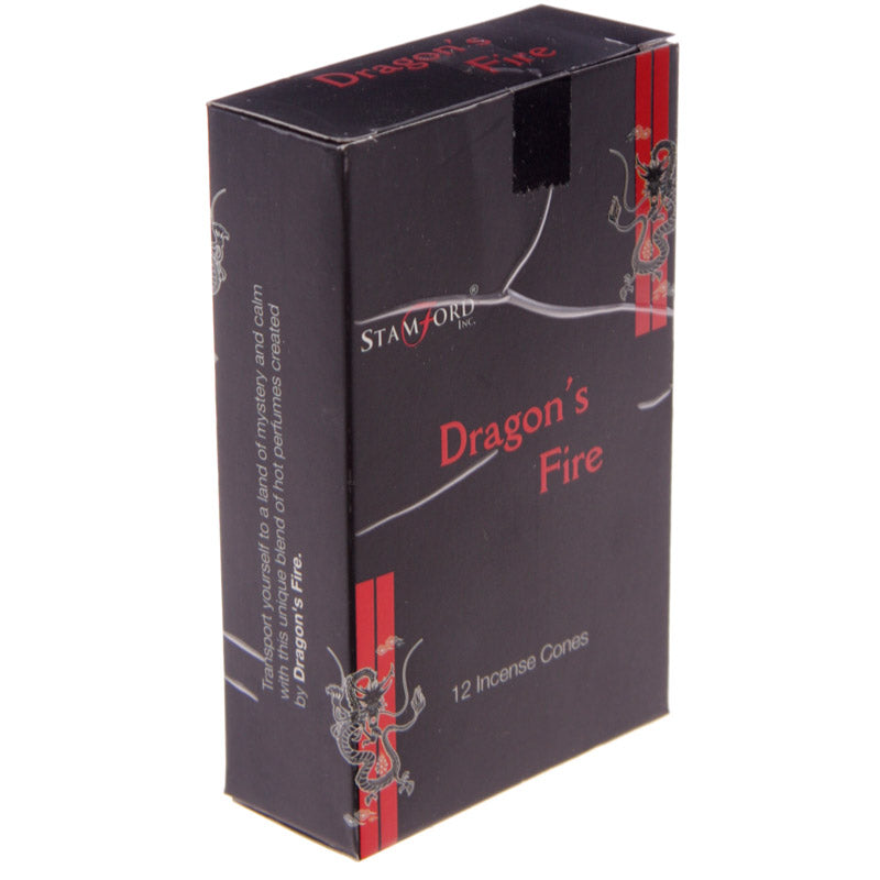 37180 Stamford Black Incense Cones Dragons Fire Box