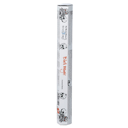 Incense stick packaging with 'Black Magic' branding on a white background