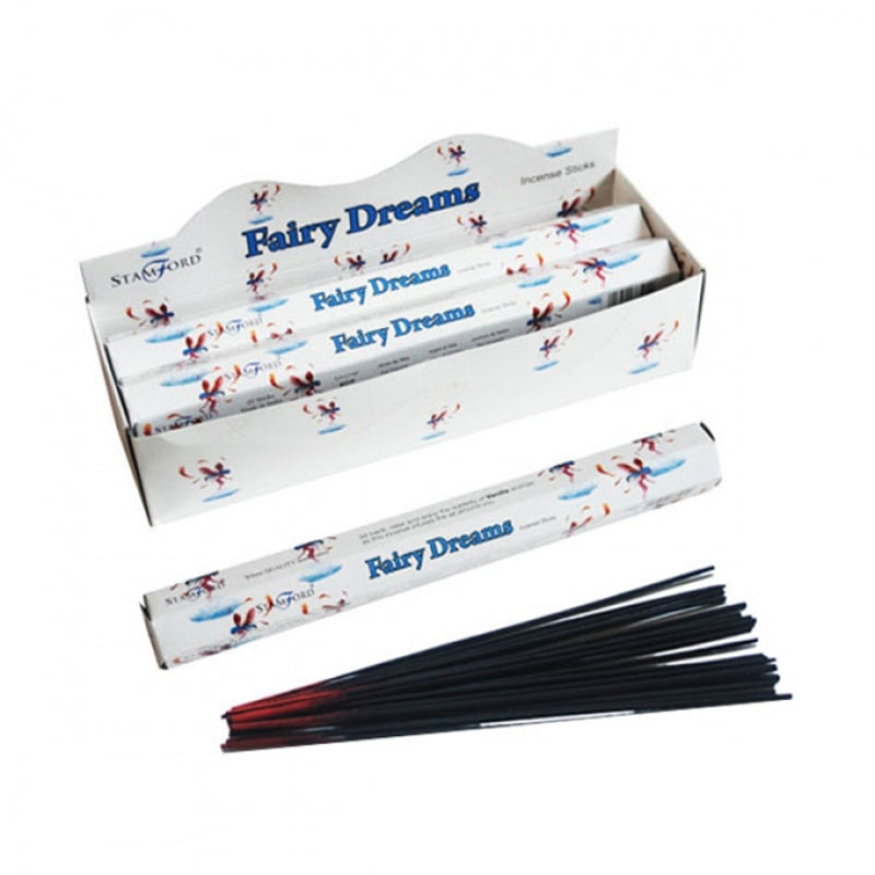 Incense sticks with 'Fairy Dreams' packaging on a white background