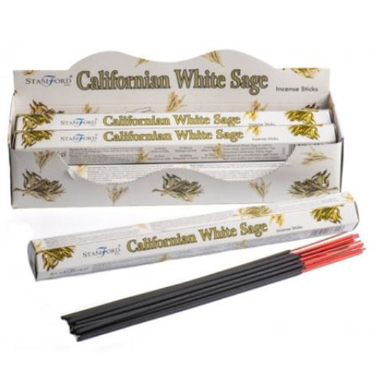 Stamford Californian White Sage incense sticks with packaging on a white background