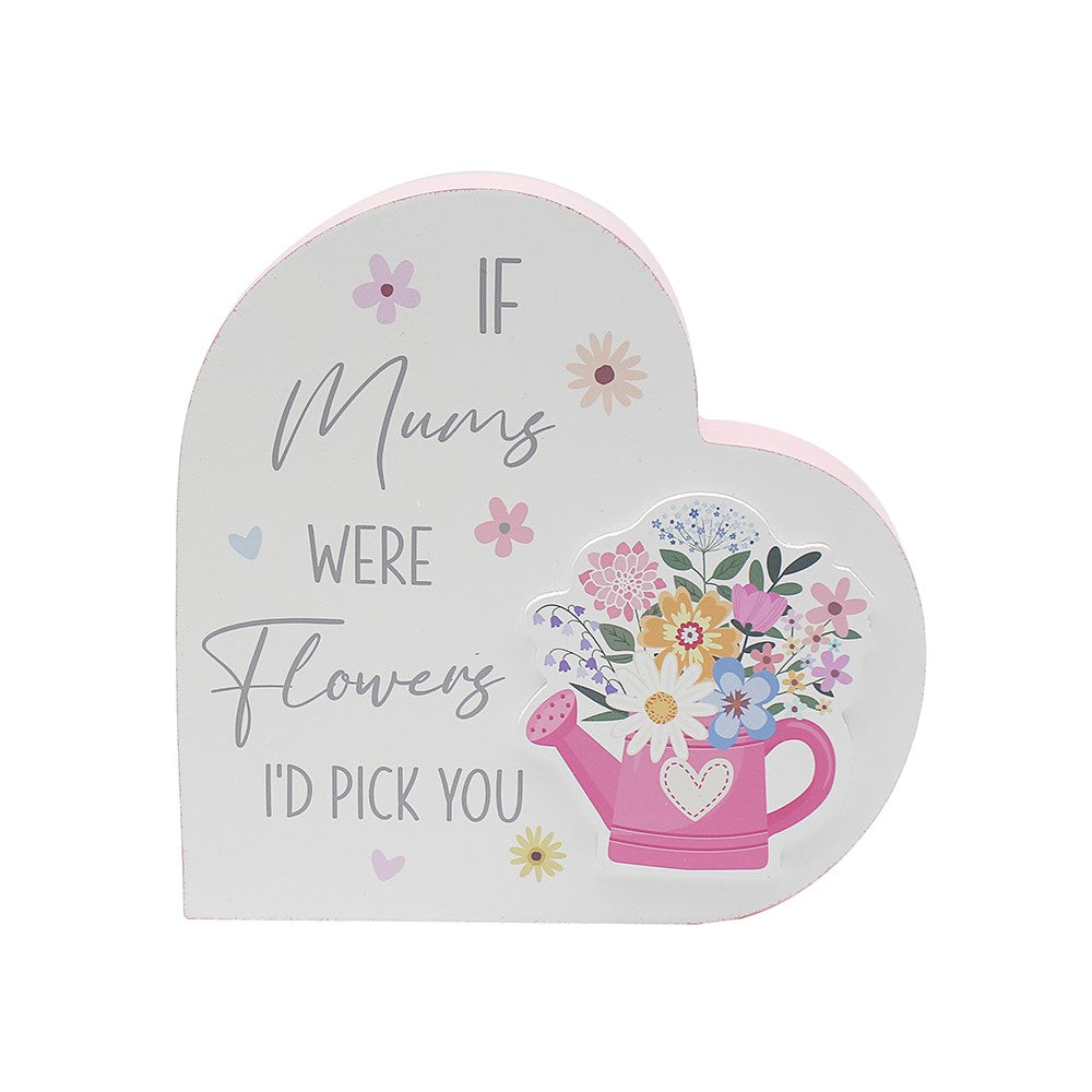 Heart-shaped card with floral design and text on a white background