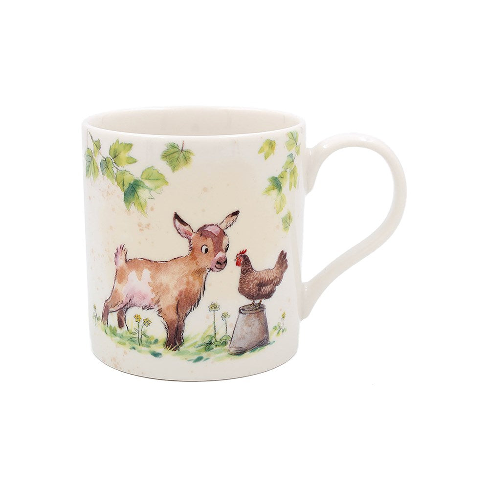 Mug with goat and hen design