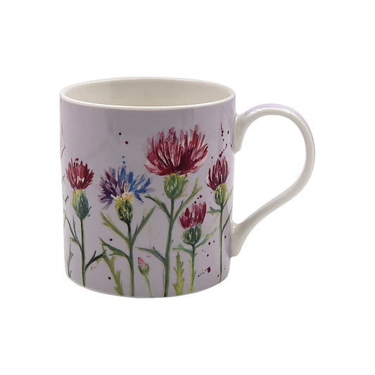 Mug with floral design on a white background