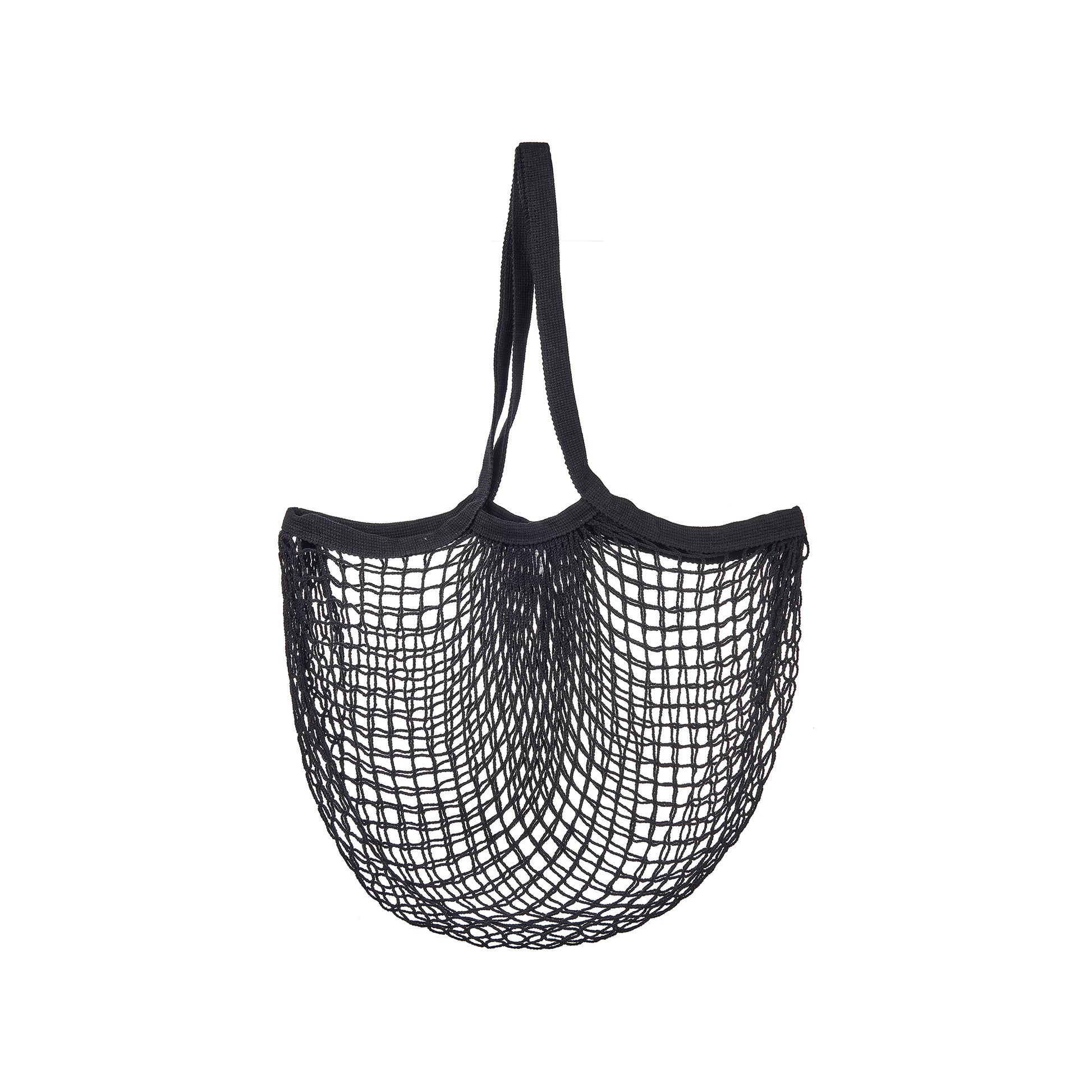 Black string shopping bag on a white background