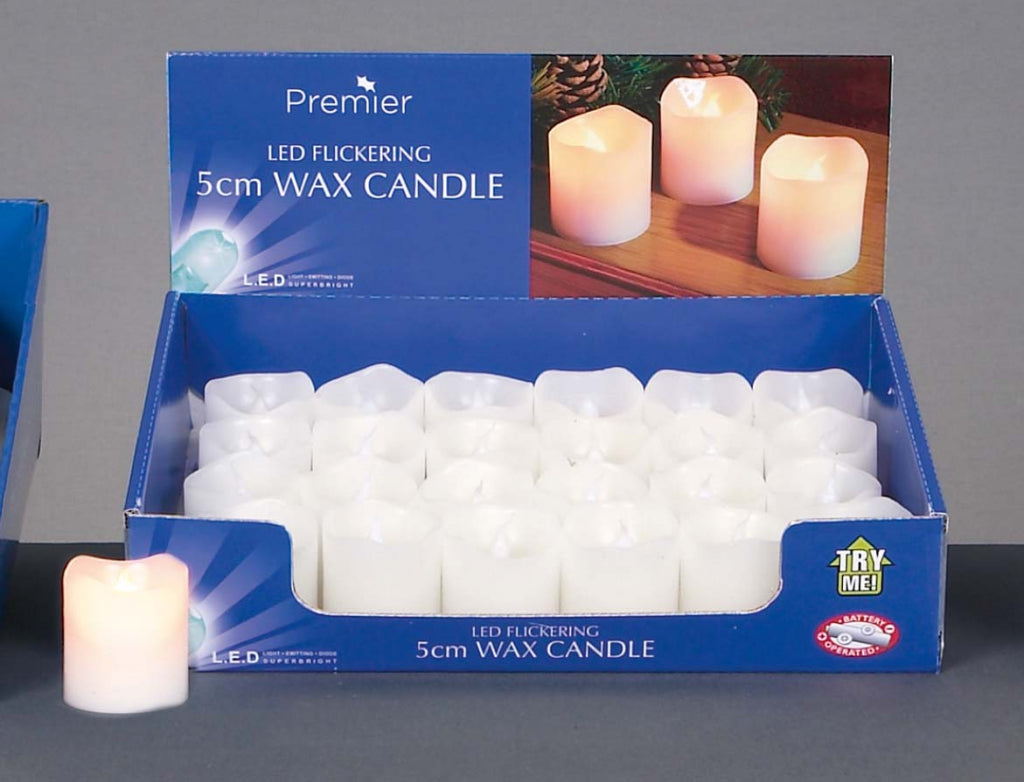 Display box of Premier LED Flickering 5cm Wax Candles