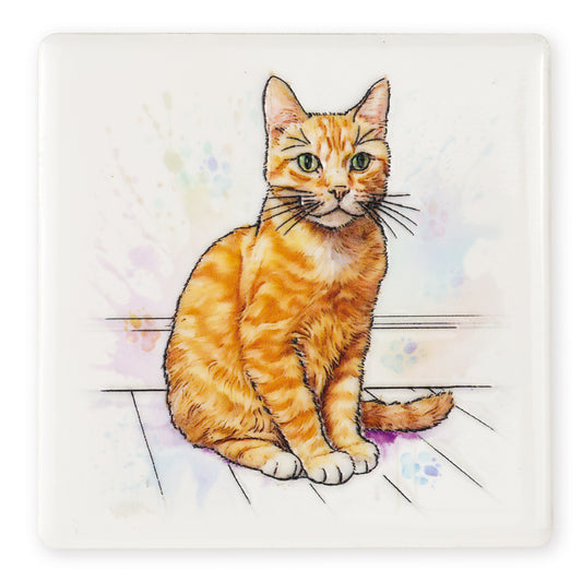 Illustration of an orange cat on a white background