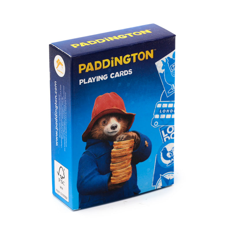 Paddington bear playing cards packaging on a white background
